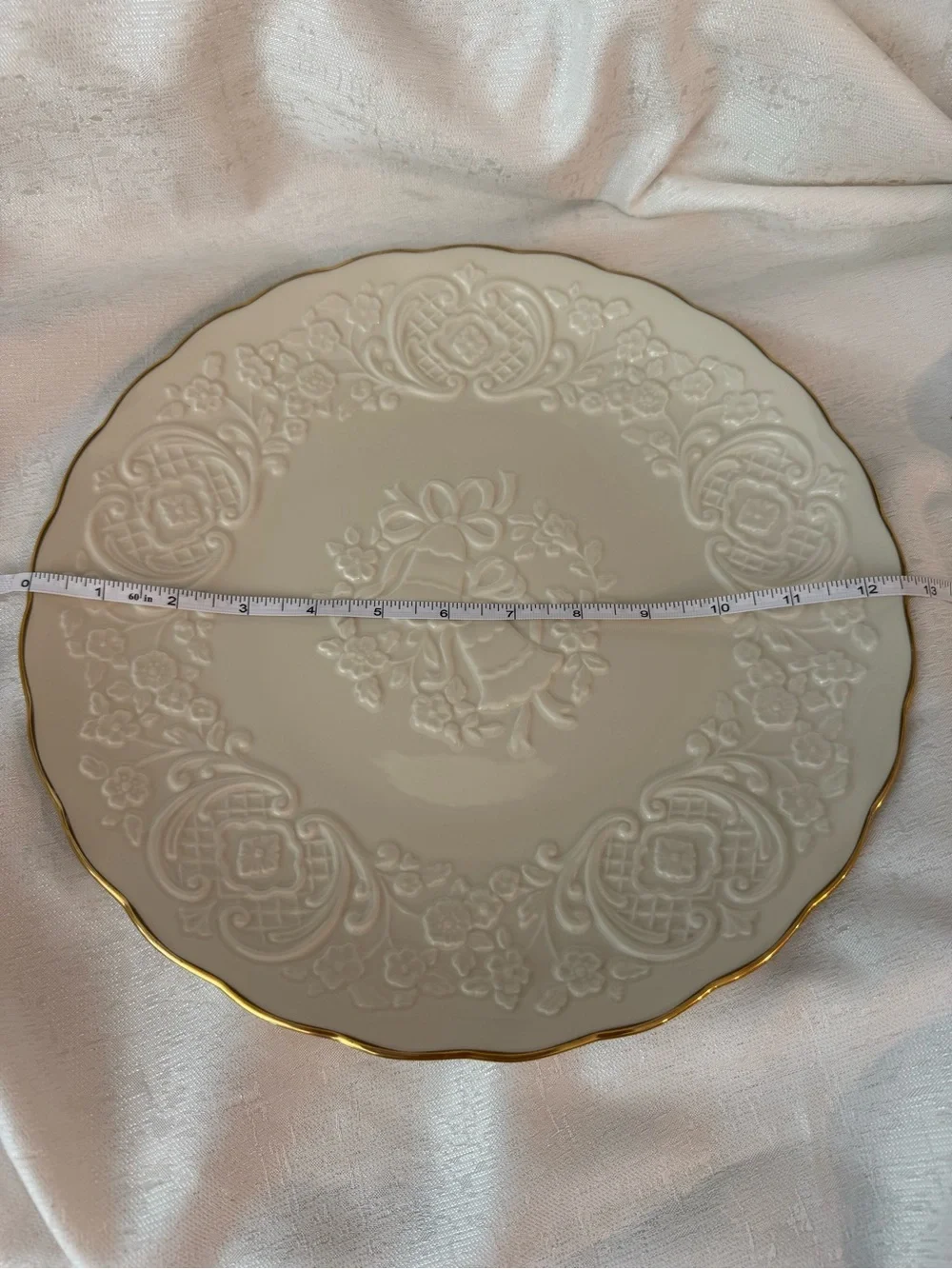 Lenox Wedding Promises Marriage Plate Embossed with Gold Trim